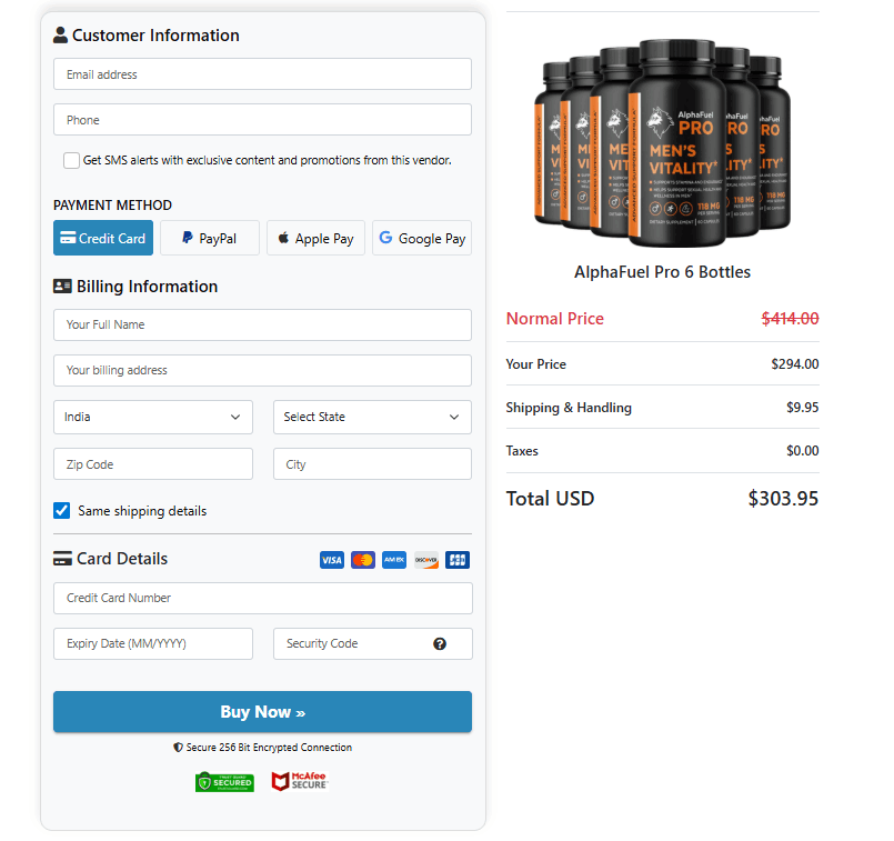 AlphaFuel Pro secure-checkout